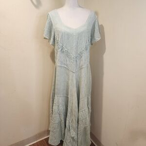HOLY Clothing Elegant Bohemian Embroidered Midi  Dress XL
